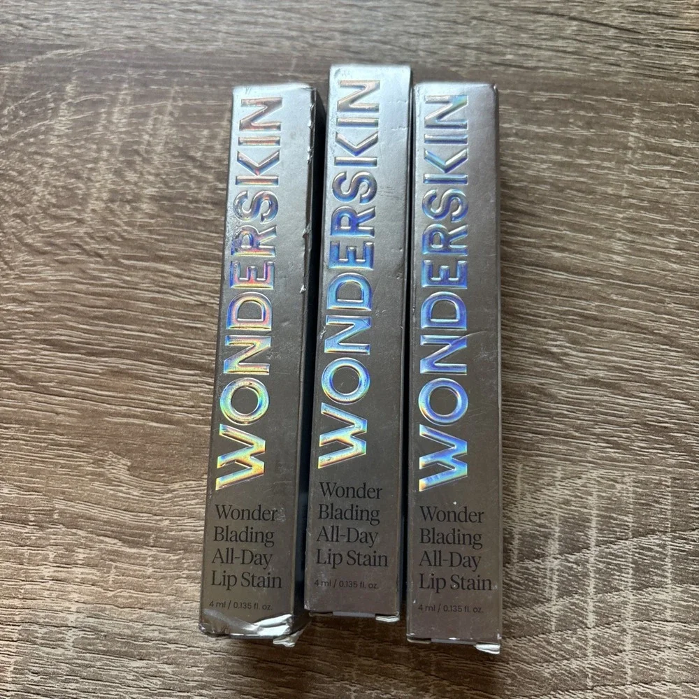 NEW LOT OF 3 Wonderskin Blading All Day Lip Stain Shade  HUSH